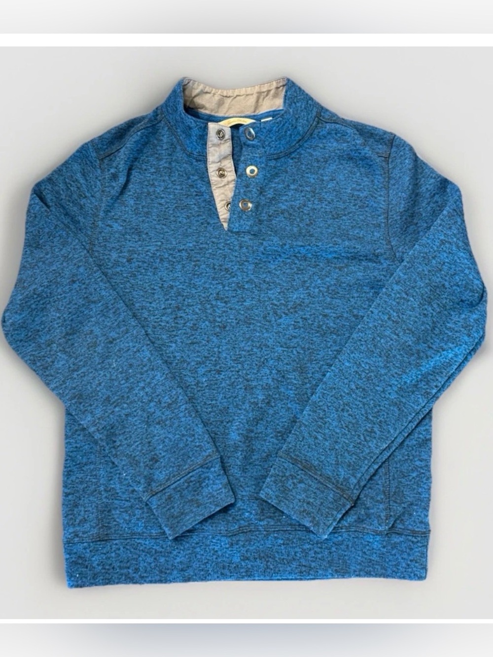 Paradise Collection Men’s M Blue Heather Henley Pullover